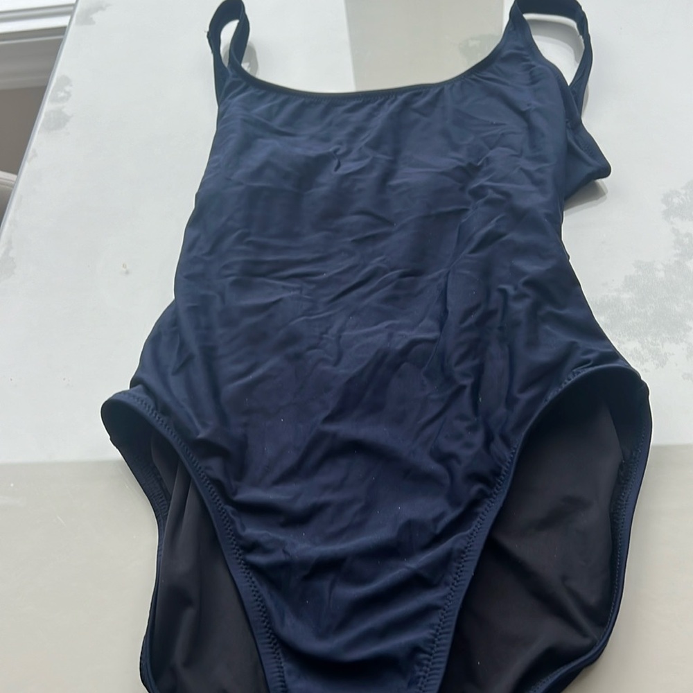 J crew navy bathing suit